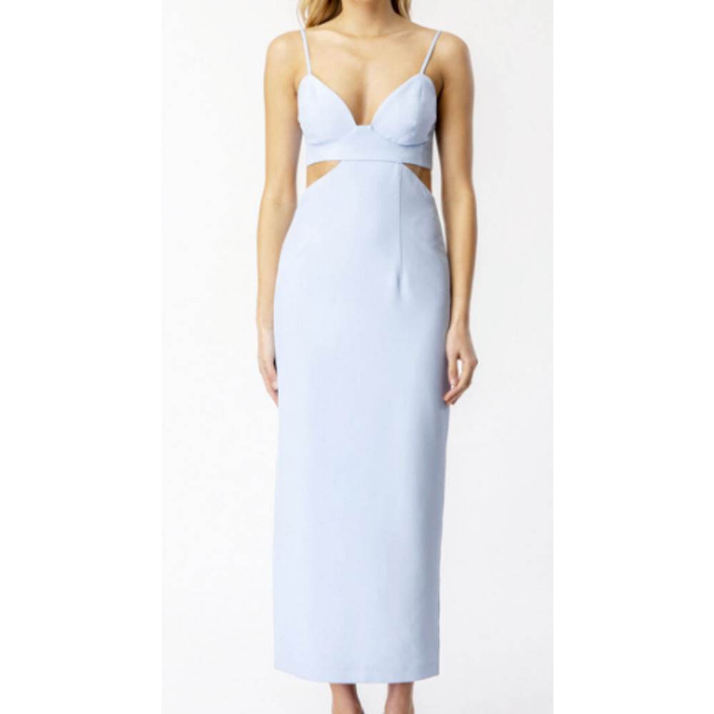 NWT Bardot Pale Blue Midi Cutout Dress